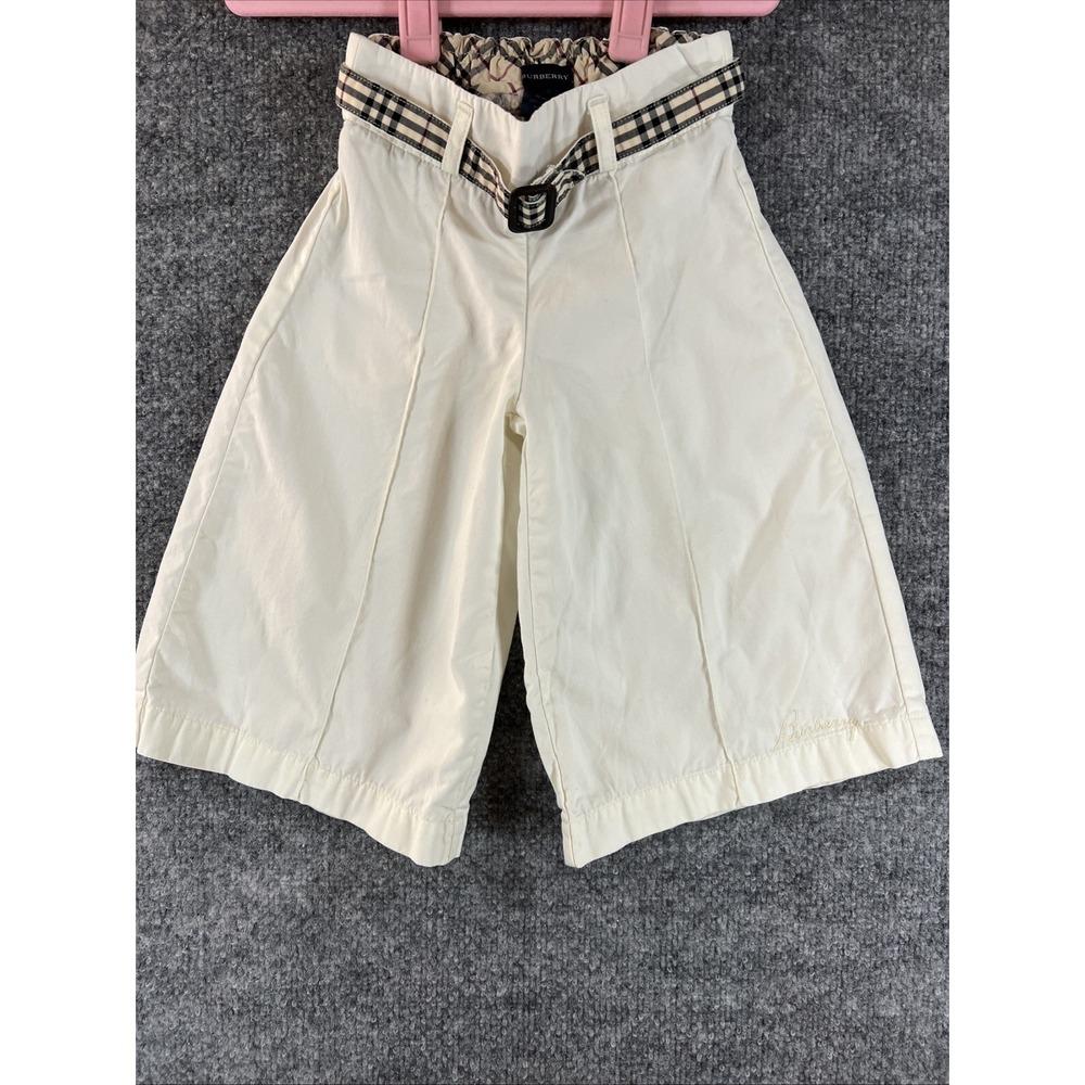 Authentic VTG Burberry Kids Cropped Pants Size 4Y Classic Check Belt Accent
